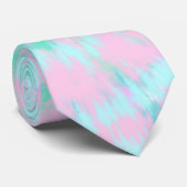 Pastel Tie Dye Pattern roze Aqua Mint Green Stropdas (Opgerold)