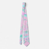 Pastel Tie Dye Pattern roze Aqua Mint Green Stropdas (Achterkant)