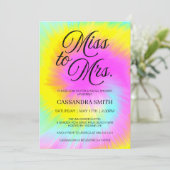 Pastel Tie Dye Swirl Miss to Mrs Vrijgezellenfeest Kaart (Staand voorkant)