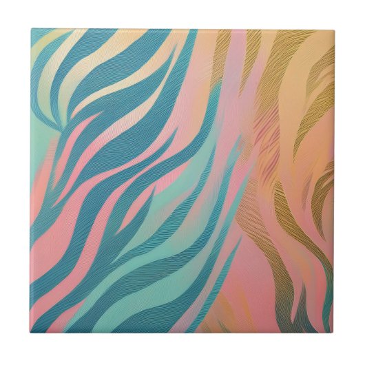 Pastel Tijgerstreep Tegeltje (Voorkant)