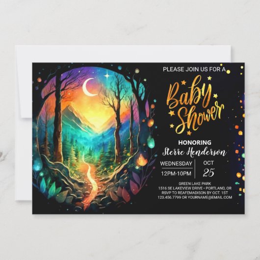 Pastel Timber Adventure wacht op Baby shower Kaart (Voorkant)