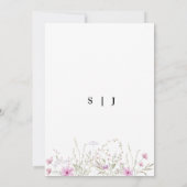 Pastel tint roze bloemen bruiloft uitnodiging (Achterkant)