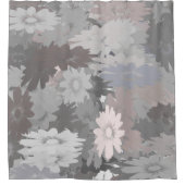 Pastel tinten van grijs en roze douchegordijn (Voorkant)