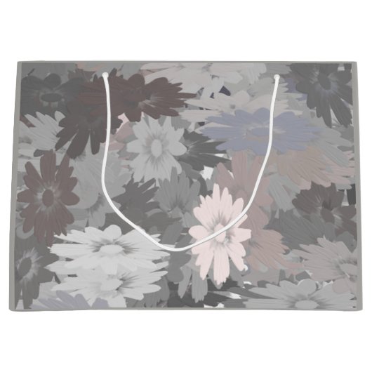 Pastel tinten van grijs en roze geschenk tas large cadeautasje (Voorkant)