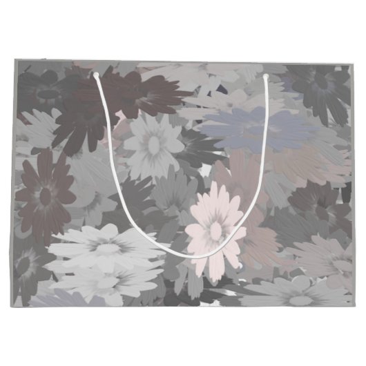 Pastel tinten van grijs en roze geschenk tas large cadeautasje (Achterkant)