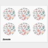 Pastel toeristische patroon
 ronde sticker (Vel)