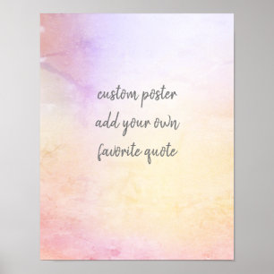 pastel toevoegen jouw tekst roze en geel op maat poster