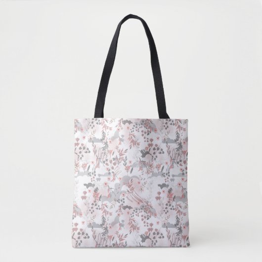 Pastel Tone Floral Seamless Pattern Tote Bag (Voorkant)