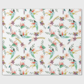 Pastel Tones Bloemen Patroon Cadeaupapier (Vlak)