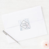 Pastel Tones Marble Stone- Sla de datum Vierkante Sticker (Envelop)