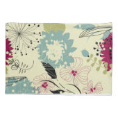 Pastel Tones Retro Floral Design Kussensloop (Achterkant)