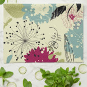 Pastel Tones Retro Floral Design Theedoek (Gevouwen)