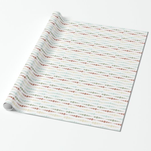 Pastel Tones Retro Icicles Cirkel Patroon Cadeaupapier (Uitgerold)