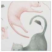 Pastel Toon katten patroon Stof (Swatch)