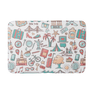 Pastel Tourist Pattern Badmat
