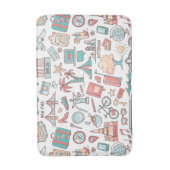 Pastel Tourist Pattern Badmat (Voorkant Verticaal)