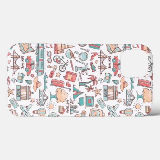 Pastel Tourist Pattern Case-Mate iPhone Case (Achterkant (horizontaal))