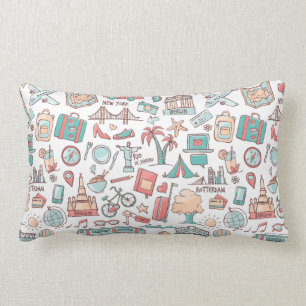 Pastel Tourist Pattern Kussen