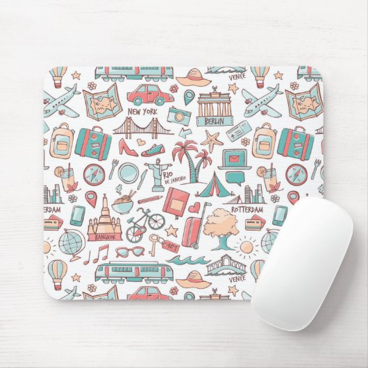 Pastel Tourist Pattern Muismat (Met muis)