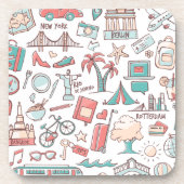 Pastel Tourist Pattern Onderzetter (Voorkant)