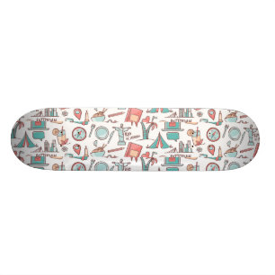 Pastel Tourist Pattern Persoonlijk Skateboard