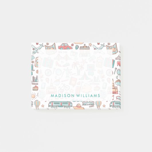 Pastel Tourist Pattern Post-it® Notes (Voorkant)