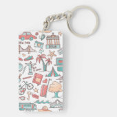 Pastel Tourist Pattern Sleutelhanger (achterkant)