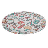 Pastel Tourist Pattern Snijplank (Hoek)