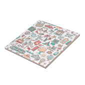 Pastel Tourist Pattern Tegeltje (Zijkant)