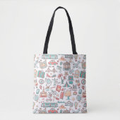 Pastel Tourist Pattern Tote Bag (Voorkant)