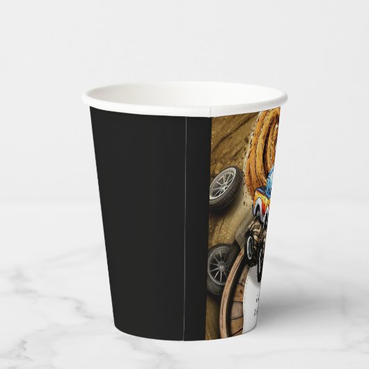 Pastel Track Monster Truck Verjaardag Papieren Bekers (Rechts)