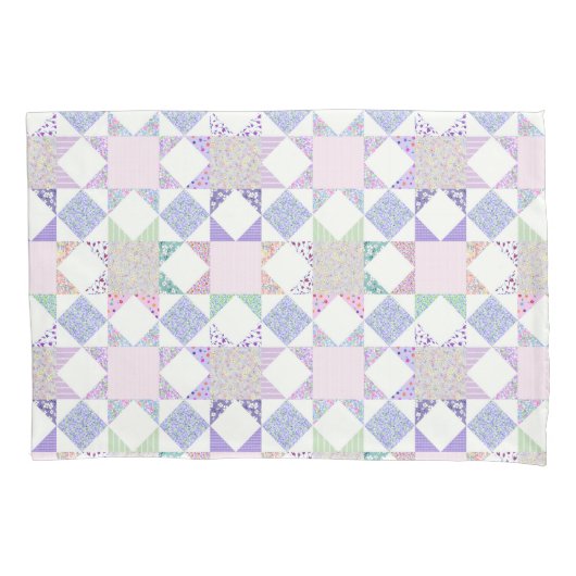 Pastel Traditionele Star Patchwork Quilt Retro Kussensloop (Voorkant)