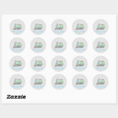 Pastel Train upsherin Ronde Sticker (Vel)