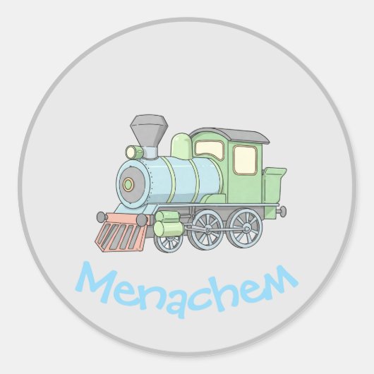 Pastel Train upsherin Ronde Sticker (Voorkant)
