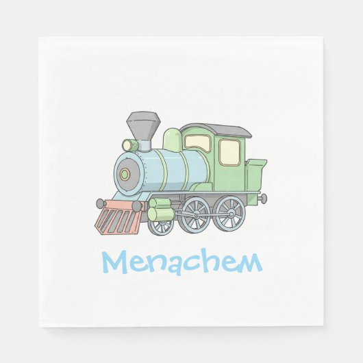 Pastel Train upsherin servetten (Voorkant)