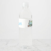 Pastel Train upsherin water fles label Waterfles Etiket (Achterkant)