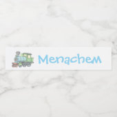 Pastel Train upsherin water fles label Waterfles Etiket (Enkel label)