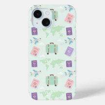 Pastel Travel Accessories Doodle iPhone Case – Cut