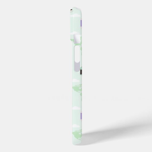 Pastel Travel Accessories Doodle iPhone Case – Cut (Achterkant / Links)