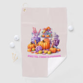 Pastel Treats Parade – Schattige Snoep & pompoen Golfhanddoek (Insitu)