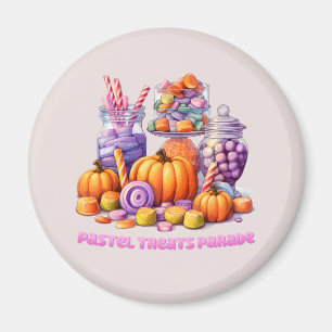 Pastel Treats Parade – Schattige Snoep & pompoen Magneet