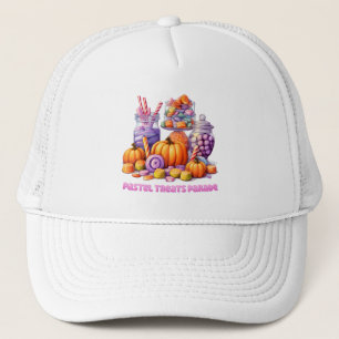 Pastel Treats Parade – Schattige Snoep & pompoen Trucker Pet