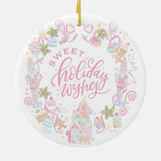 Pastel Treats | Sweet Holiday Wishes Keramisch Ornament (Achterkant)