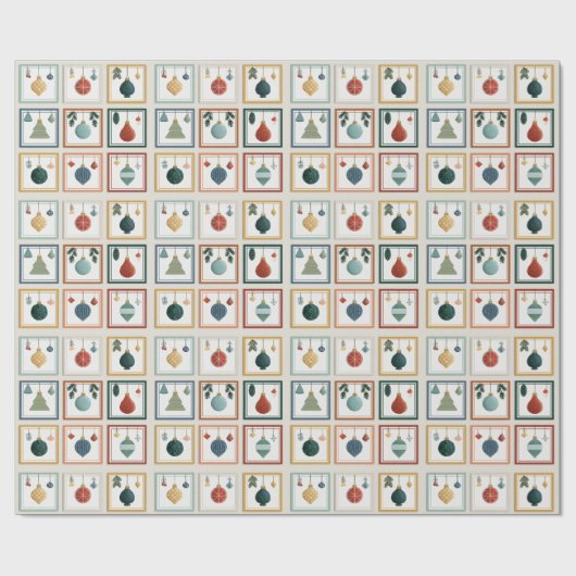 Pastel Tree Grid for Christmas Cheer Cadeaupapier (Vlak)