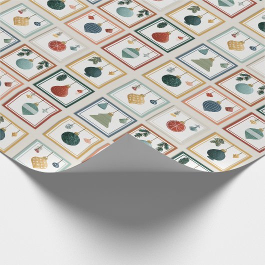 Pastel Tree Grid for Christmas Cheer Cadeaupapier (Hoek)