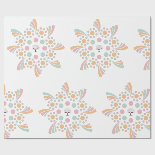 Pastel Tree of Life Mandala Cadeaupapier (Vlak)
