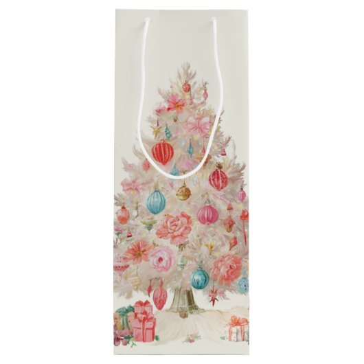 pastel tree wijn cadeautas (Achterkant)