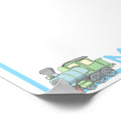 Pastel treinplacemat poster (Hoek)