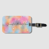 Pastel Trendy Modern Chic Fancy Calligrafie Bagagelabel (Voorkant (horizontaal))