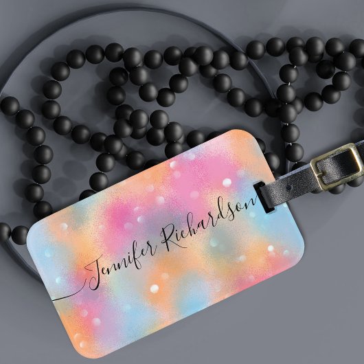 Pastel Trendy Modern Chic Fancy Calligrafie Bagagelabel